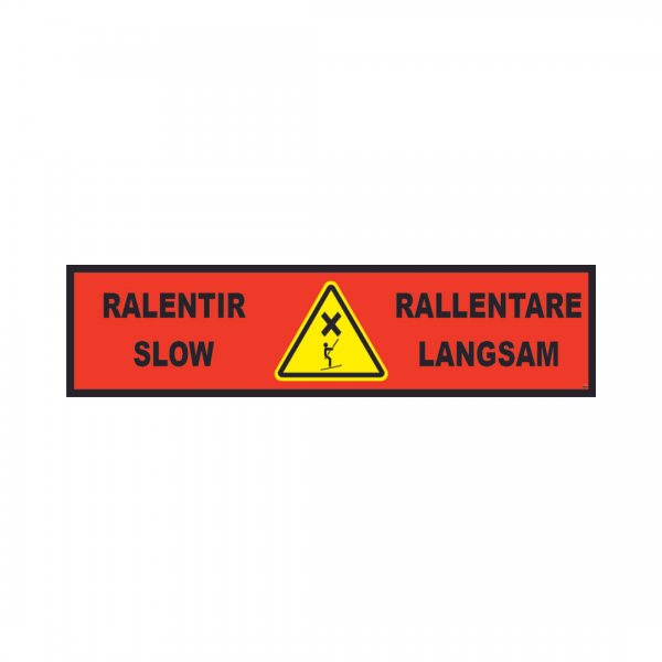 Banderole horizontale 2000X500 "RALENTIR" Teleski FR-EN-IT-DE  # MONTEE BANH009-M